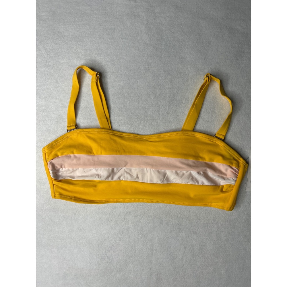 Time and Tru Yellow Bandeau Bikini‎ Top Medium 8-10 NWT